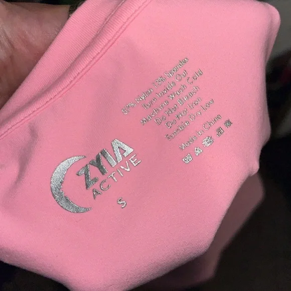 pink high neck cropped zyia active work out tank - Picture 3 of 3